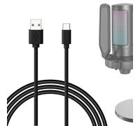 GEEKRIA Cavo microfono da tipo C a USB A, 2 m, compatibile con cavo microfono Fifine AmpliGame A6, HyperX QuadCast S, SoloCast, Logitech G Yeti GX, TONOR TC30 (nero)