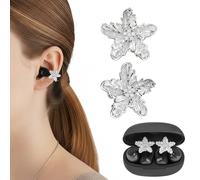 Geekria Ciondolo in cristallo a forma di fiocco di neve, accessori gioielli per auricolari con clip compatibili con HUAWEI FreeClip 2, TOZO OpenEarRing, SHOKZ OpenDots ONE (Argento)
