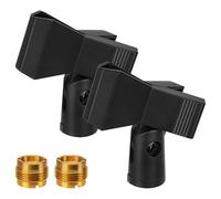 Geekria Clip universale per microfono con adattatore 5/8-3/8, morsetto microfono regolabile per SM57/SM58, braccio a braccio, supporto da tavolo (Nero, 2 pezzi)
