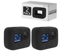 Geekria Copertura antivento per creatori compatibile con DJI Osmo Action 6, 5 Pro, 4, 3 Action Camera, custodia per cornice, accessori in spugna per riduzione del rumore video (nero) (confezione da 2)