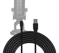 GEEKRIA Creators - Cavo di ricambio per microfono da USB-A a Mini USB (3 m) compatibile con Logitech Blue Yeti, Yeti Pro, Snowball iCE Mic (nero)