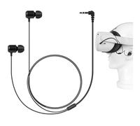 GEEKRIA Cuffie auricolari VR compatibili con Pico Neo 3, HTC Vive, auricolari corti con dimensioni S/M/L, auricolare con suono a 360 gradi AUX da 3,5 mm (nero)