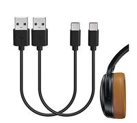 GEEKRIA Cuffie di tipo C, cavo di ricarica corto, compatibile con Skullcandy Push XT Ultra, Indy Evo, Hesh Evo Charger, cavo di ricarica di alimentazione di ricambio da USB a USB-C (30cm/2 pezzi)