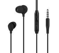 GEEKRIA Cuffie intrauricolari per dormire, 3,5 mm, in morbido silicone, con microfono e controllo del volume, cancellazione del rumore, per dormire, viaggiare e meditare, 1 m