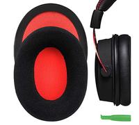 Geekria Cuscinetti auricolari comfort in velluto di ricambio, compatibili con cuffie HyperX Cloud III/II/Flight/FlightS/Stinger/Alpha/AlphaS, cuscinetti per le orecchie (Nero/Rosso)
