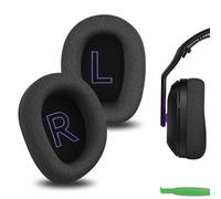Geekria Cuscinetti auricolari di ricambio in tessuto a rete comfort per cuffie wireless Logitech G522 Lightspeed, parti di riparazione (nero e grigio fiorito)