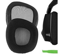 Geekria Cuscinetti auricolari di ricambio in tessuto a rete per cuffie da gioco Corsair Void/Void v2/Void Pro/Pro RGB/Void Elite/EliteRGB/Surround Wired e Wireless RGB USB (nero/grigio)