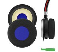 Geekria Cuscinetti auricolari di ricambio in tessuto a rete per cuffie Jabra Evolve 65UC/ 65MS/40UC/40MS/30US/30II/20SE/20UC/20MS, parti di riparazione (nero + blu)