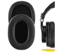 Geekria Cuscinetti auricolari di ricambio QuickFit per cuffie Audio Technica ATH-M50X, M50XBT, M50xBT2, M50, M40X, M30, M20, AR5BT, cuscinetti auricolari con guida video (nero)