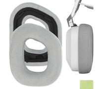 Geekria Cuscinetti di ricambio per cuffie wireless Corsair HS80 RGB, in micro pelle scamosciata, cuscinetti per la riparazione (extra spessi/grigio)