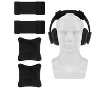 Geekria cuscinetti in flanella per fascia cuffie, cuscinetti di sollievo della pressione, compatibili con Sennheiser HD515/HyperX Cloud II/JBL Synchros S500, installazione facile (Nero)