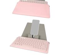 GEEKRIA Custodia compatta per tastiera, custodia da viaggio in pelle vegana, con supporto per telefono e tablet, compatibile con Logitech K380/Pebble Keys 2 K380s, Magic Keyboard (Rosa)