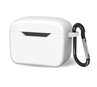 Geekria Custodia in silicone compatibile con auricolari EDIFIER TWS5 PRO True Wireless, custodia protettiva per auricolari con gancio portachiavi, porta di ricarica accessibile (bianco)