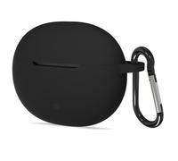 Geekria Custodia in silicone compatibile con auricolari EDIFIER X2 True Wireless, custodia protettiva per auricolari con gancio portachiavi, porta di ricarica accessibile (nero)