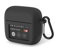 Geekria Custodia in silicone compatibile con auricolari JBL Tour Pro 3 True Wireless, custodia protettiva per auricolari con gancio portachiavi, porta di ricarica accessibile (nero)