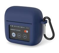 Geekria Custodia in silicone compatibile con auricolari JBL Tour Pro 3 True Wireless, custodia protettiva per auricolari con gancio portachiavi, porta di ricarica accessibile (blu)