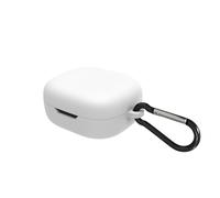 Geekria Custodia in silicone compatibile con auricolari JBL Wave 300TWS True Wireless, custodia per auricolari con gancio portachiavi, porta di ricarica accessibile, supporto ricarica wireless(Bianco)