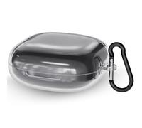 Geekria Custodia in silicone compatibile con auricolari SHOKZ OpenFit 2 True Wireless, custodia protettiva per auricolari con gancio portachiavi, LED frontale visibile (trasparente)