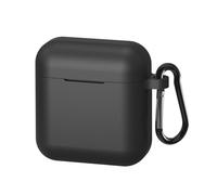 Geekria Custodia in silicone compatibile con auricolari TOZO T6 True Wireless, custodia protettiva per il trasporto con gancio portachiavi, porta di ricarica accessibile (nero)