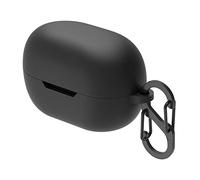 GEEKRIA Custodia in Silicone Compatibile con JBL Tune 115TWS True Wireless Auricolari, Custodia in Pelle, Custodia da Trasporto con Gancio Portachiavi, Porta di Ricarica Accessibile (Nero)