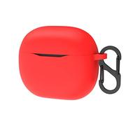 GEEKRIA Custodia in Silicone Compatibile con JBL Tune 125TWS True Wireless Auricolari, Custodia in Pelle, Custodia da Trasporto con Gancio Portachiavi, Porta di Ricarica Accessibile (Rosso)