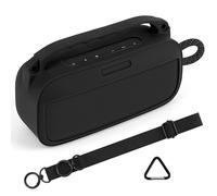 Geekria Custodia in silicone per altoparlante compatibile con Bose SoundLink Plus, custodia protettiva morbida, custodia di ricambio per altoparlanti portatili da viaggio con tracolla (nero)