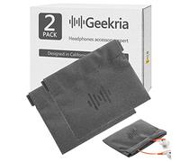 Geekria, custodia morbida elastica in poliuretano per auricolari, borsa per il trasporto delle cuffie, custodia universale per cuffie, portamonete, borsa da viaggio portatile Gary (Grigio/2pcs)