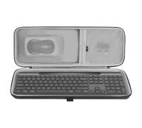 GEEKRIA Custodia per il trasporto della tastiera, compatibile con Logitech Signature Slim Solar+ K980, CLVX 1 tastiera touchpad wireless, custodia rigida da viaggio in EVA (grigio scuro)