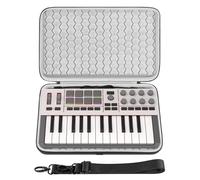 Geekria Custodia rigida da viaggio, compatibile con Akai Professional MPK Mini IV, Novation FLkey 2 Mini 25, borsa per tastiera controller MIDI (grigio scuro)