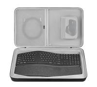 Geekria Custodia rigida da viaggio, compatibile con Logitech Ergo K860, borsa per tastiera (grigio scuro)