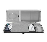 Geekria custodia rigida per tastiera e combo mouse 96%, compatibile con Keychron V5 Max/Q5 Pro, AULA F99, RK ROYAL KLUDGE S98, RedThunder K95, borsa da viaggio 100 tasti (grigio scuro)