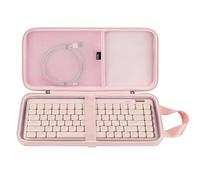 GEEKRIA Custodia Slim per tastiere, compatibile con Nuphy Air75 V3, Logitech MX Mechanical Mini, MelGeek O2, LOFREE Flow84/Flow Lite 84, borsa da viaggio con guscio rigido da 84 tasti (Pink)