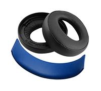 GEEKRIA Earpad Replacement for Playstation Gold Wireless/Sony PS4 / PS3 / PSV Gold Wireless Headphone Ear Pad and Headband Pad/Ear Cushion + Headband Cushion/Repair Parts Suit (Black/Blue)