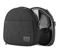 Geekria Elite cuffie in pelle custodia/valigetta/borsa da viaggio per B0SE, S0NY, ATH, AKG, Senheiser, Bang & 0lufsen Play, Cowin e-7 (Black Pebble Leather, Silver zipper)