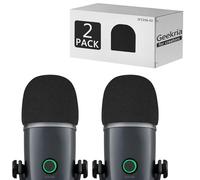 Geekria Foam Windscreen per creator, compatibile con Logitech Blue Yeti Nano USB filtro anti-pop, copertura anti-vento, filtro in schiuma (nero / 2 pezzi)