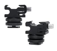 Geekria for Creators - Adattatore per microfono a slitta fredda per fotocamera, staffa per microfono, compatibile con Rode Wireless Go II, ME, PRO supporto per microfono (nero) (confezione da 2)
