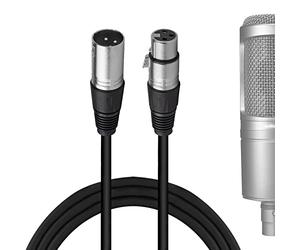 Geekria for Creators - Cavo microfono XLR maschio a XLR femmina, 3 m / 300 cm, compatibile con Audio-Technica ATH AT2020, AT2035, AT2021, AT2040, AT2005USB, ATR1500x cavo microfono bilanciato (nero)