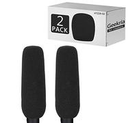 Geekria for Creators - Cuffia antivento in schiuma per microfoni da 3/4" (2 cm) di diametro, filtro in spugna compatibile con Audio-Technica AT875R (4¾ pollici/confezione da 2)