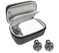 Geekria for Creators - Custodia da trasporto per microfono, compatibile con Hollyland Lark M2S, custodia di ricarica con 2 protezioni per parabrezza, custodia rigida da viaggio per microfono, borsa