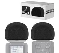 Geekria for Creators - Parabrezza in schiuma compatibile con registratore pratico ZOOM H5, H6, copertura antivento per microfono, filtro in spugna in schiuma, registratore digitale portatile (nero