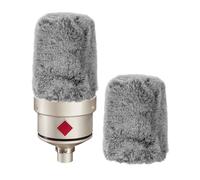 Geekria for Creators - Parabrezza peloso compatibile con Sennheiser MK 4, MK 8, TLM 49 Mic DeadCat, copertura antivento antivento e lanugine per parabrezza (colore grigio, confezione da 2)