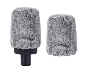 Geekria for Creators Parabrezza peloso per microfoni da 40 mm di diametro, protezione antivento DeadCat, protezione antivento compatibile con HyperX SoloCast (grigio, confezione da 2)
