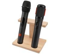 Geekria for Creators - Supporto per microfono, in legno, senza fili, con 2 scomparti, design salvaspazio per casa, ufficio, studio di registrazione (marrone chiaro)