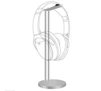 GEEKRIA Headphone Stand Holder, Aluminium Alloy Gaming Headset Earphone Rack Desktop Mounted Headset Holder Support for All Headphone Sizes (Silver)