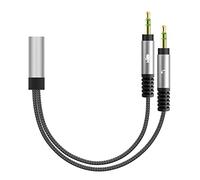 GEEKRIA Headset Y Splitter Adapter Cord, Jack Adapter, Cable Adapter for PC Computer, Notebook and Old Version Laptop with Separate Microphone and Audio Jack(2 x 3.5MM-Male to 1 x 3.5MM-Female)