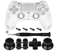 GEEKRIA Kit di riparazione joystick di ricambio, pulsanti in metallo per DualShock 4, kit di riparazione controller con strumento per Playstation 5/4, PS4 Slim, PS4 Pro, CUH-ZCT2 Controller(nero)