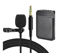 GEEKRIA microfono lavalier, microfono a condensatore omnidirezionale con clip per fotocamera DSLR, action cam, GoPro, amplificatore vocale, podcast, YouTube, TikTok, 3,5 mm, 120 cm, senza batterie