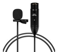 GEEKRIA microfono lavalier XLR 48V, omnidirezionale, riduzione del rumore HD, compatibile con FIFINE SC3 e MAONO G1 NEO, per videocamere/registratori (Nero / 4,9 ft)