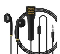 Geekria Microfono per Karaoke Mini con cavo 3,5 mm, Plug & Play portatile per voce con singolo auricolare monitor In-Ear per telefono/laptop (nero)