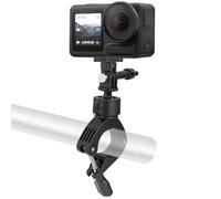 GEEKRIA Morsetto di montaggio per action camera, manubrio per bici e moto, rotazione a 360°, compatibile con GoPro Hero 13, DJI Osmo 360, Insta360 X5, adatto per ciclismo e motocross (nero)
